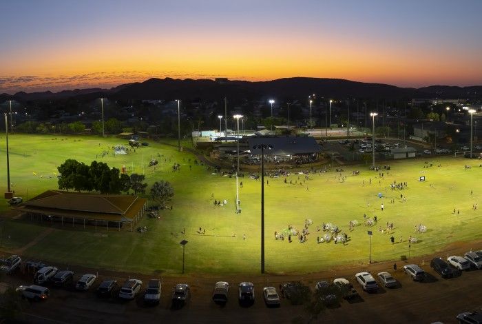 aerial shot of Wickham Oval