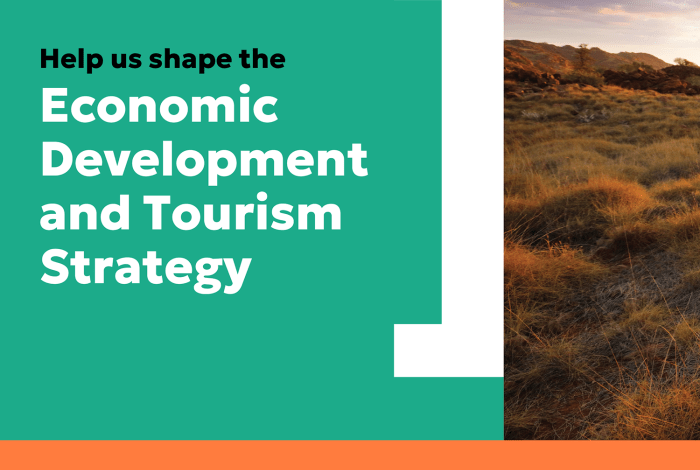 a social tile saying Help Us Shape the Economic Development and Tourism Strategy