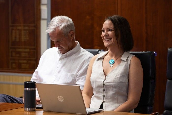 Jodie Swaffer during the council meeting