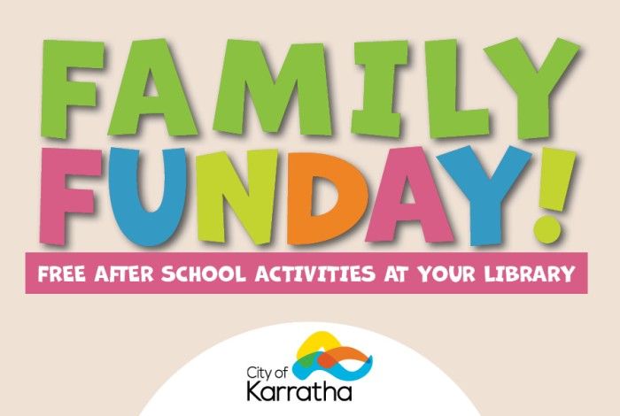 Graphic of family funday title and city logo
