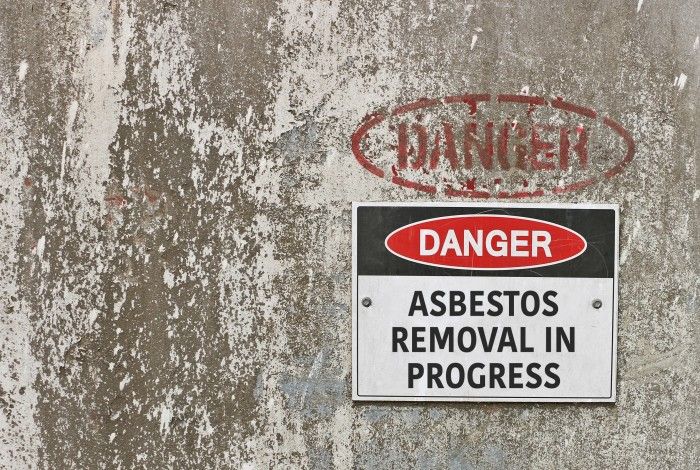 "Asbestos Removal in Progress" Danger warning sign 
