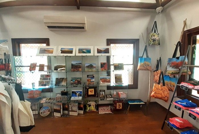 merchandise on display at the visitor centre