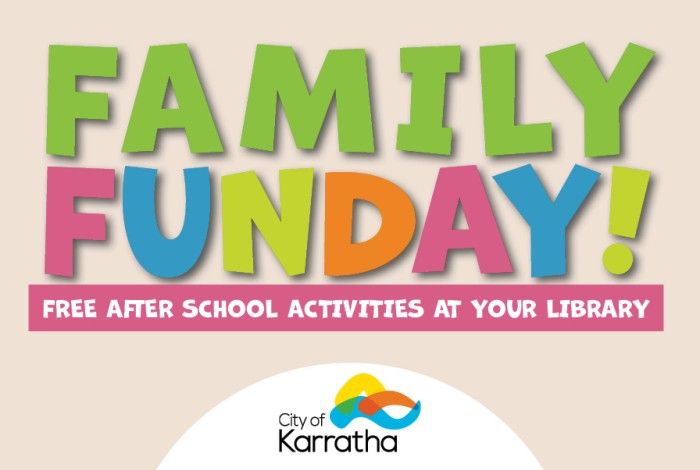 Graphic of family funday title and city logo