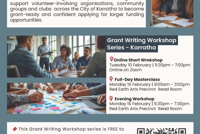 Flyer with event information and office style images