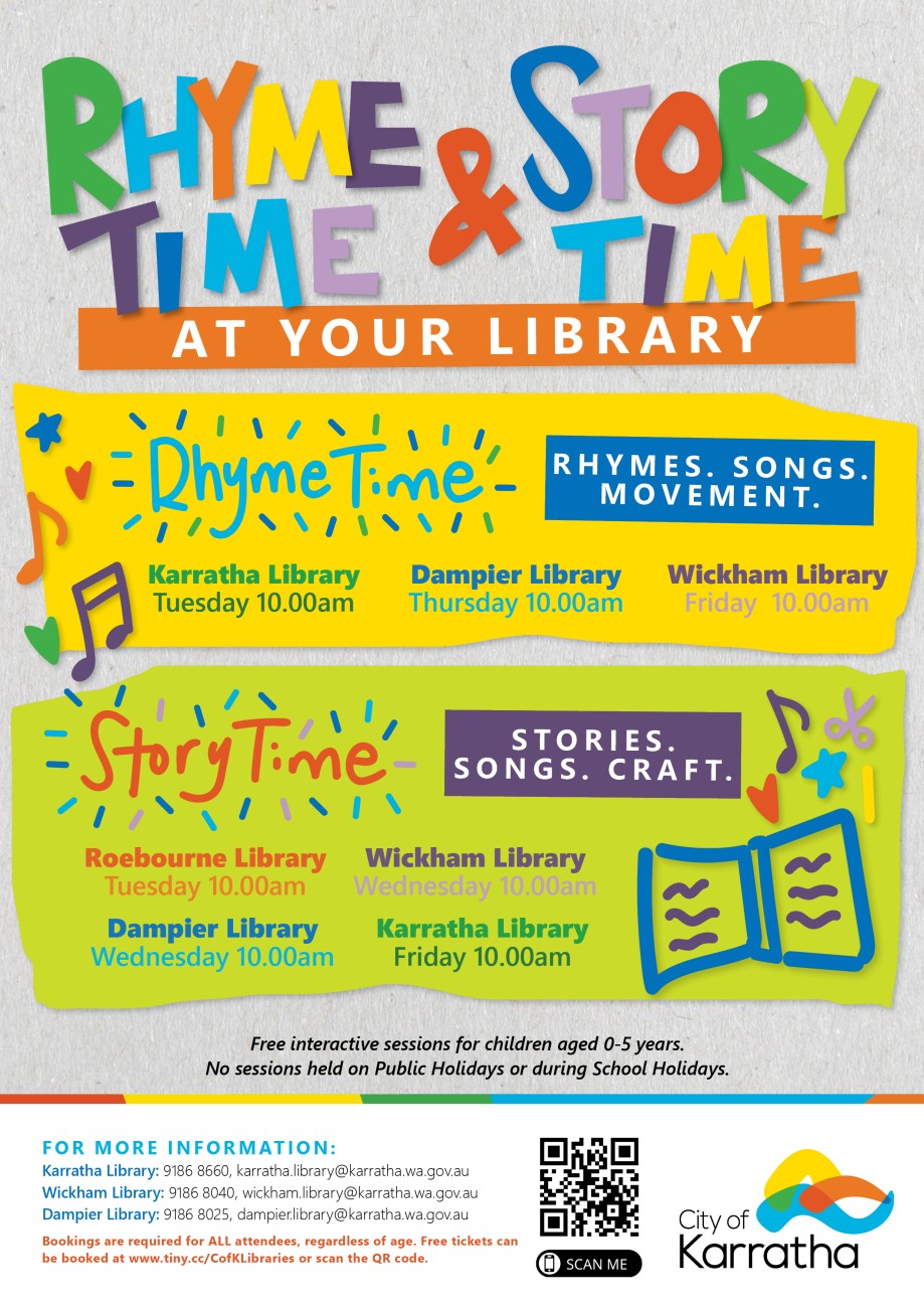 Rhyme Time & Story Time at your Library City of Karratha