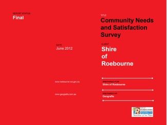 2012 Community Needs and Satisfaction Survey results summary 